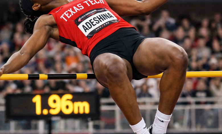 Temitope Adeshina set a new Big 12 Indoor Championship record, clearing 1.96m