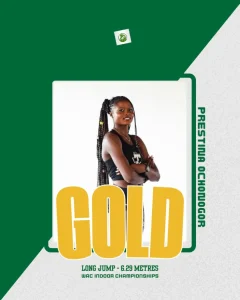 Title defended at WAC Indoor Championships!Prestina Ochonogor, in a best effort of 6.29 metres,