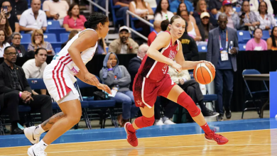 Paige Bueckers, right, dribbles during a USA basketball game on Thursday, March 12, 2026, against Puerto Rico in San Juan, Puerto Rico.