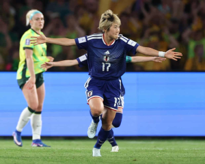 Maika Hamano celebrates scoring a goal as Japan defeat the Matildas 1-0 in the 2026 Women’s Asian Cup final at Stadium Australia. Photograph: Cameron Spencer/Getty Images