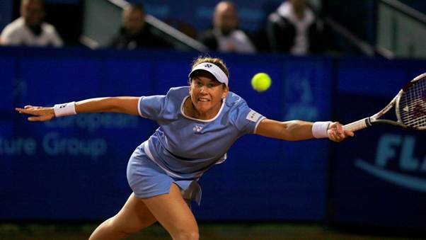 Monica Seles, 9-time Grand Slam singles champion known for her two-handed power groundstrokes
