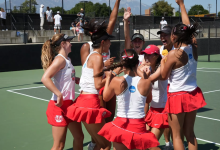WashU women's tennis celebrates first NCAA Division III national championship after defeating Pomona-Pitzer, May 2025