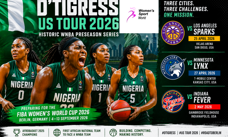 D’Tigress US Tour 2026: Nigeria Face Los Angeles Sparks, Minnesota Lynx and Indiana Fever in Historic WNBA Preseason Series Ahead of World Cup
