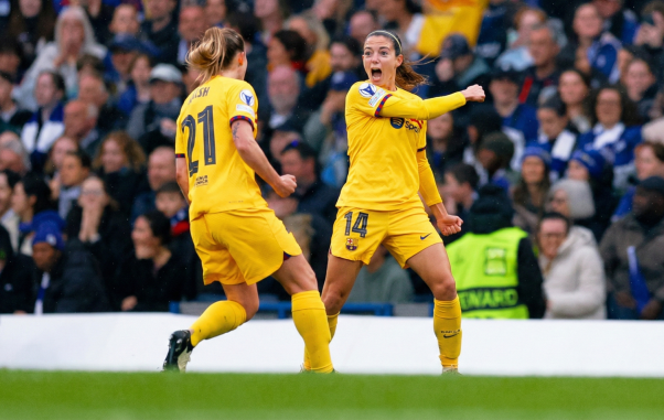 Barcelona midfielder Aitana Bonmatí controls possession during UEFA Women’s Champions League match