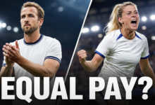 Men’s and women’s football salary comparison graphic