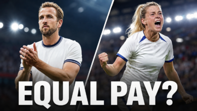 Men’s and women’s football salary comparison graphic