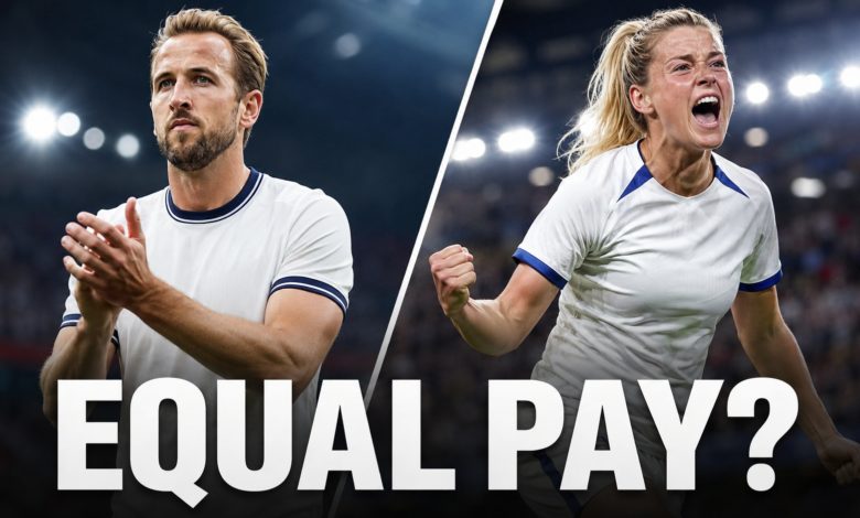 Men’s and women’s football salary comparison graphic