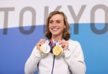 Katie Ledecky Olympic medals total showing gold silver and bronze