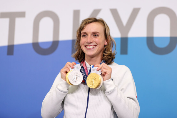 Katie Ledecky Olympic medals total showing gold silver and bronze