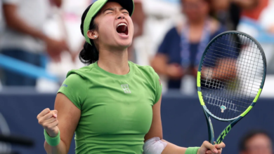 Alex Eala celebrating her Washington Open win after rising to world No 20