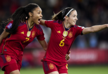 Professional women footballers competing in top-level international match