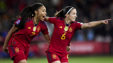 Professional women footballers competing in top-level international match