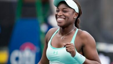 Sloane Stephens smiling at the 2017 Citi Open