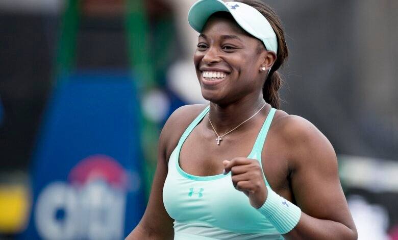Sloane Stephens smiling at the 2017 Citi Open