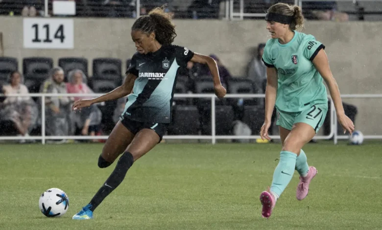 Jordynn Dudley playing for Gotham against Portland on August 28, 2026