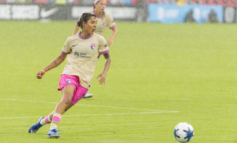 Gia Corley of the San Diego Wave, who scored against Louisville