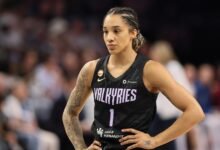 Golden State Valkyries players on court against the Minnesota Lynx in August 2026