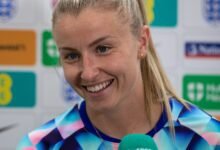 Leah Williamson, who returns to captain the Lionesses for England vs Greece