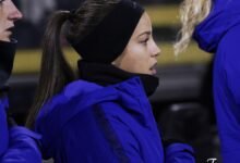 Mallory Swanson playing for the USWNT