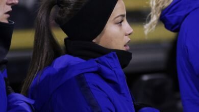 Mallory Swanson playing for the USWNT